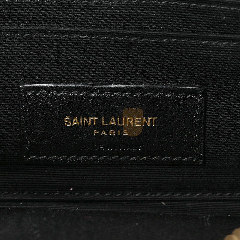 YSL MINI BECKY DOUBLE ZIP BAG IN GRAINED QUILTED LAMBSKIN 608941 (19*11*5cm)